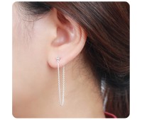 Perfect Chain Silver Ear Stud STS-3595